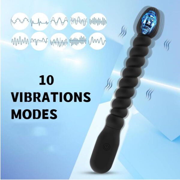 Vibrating Rechargeable 7-Inch Spiral Anal / Vagina Sex Toy - 116 - Image 4